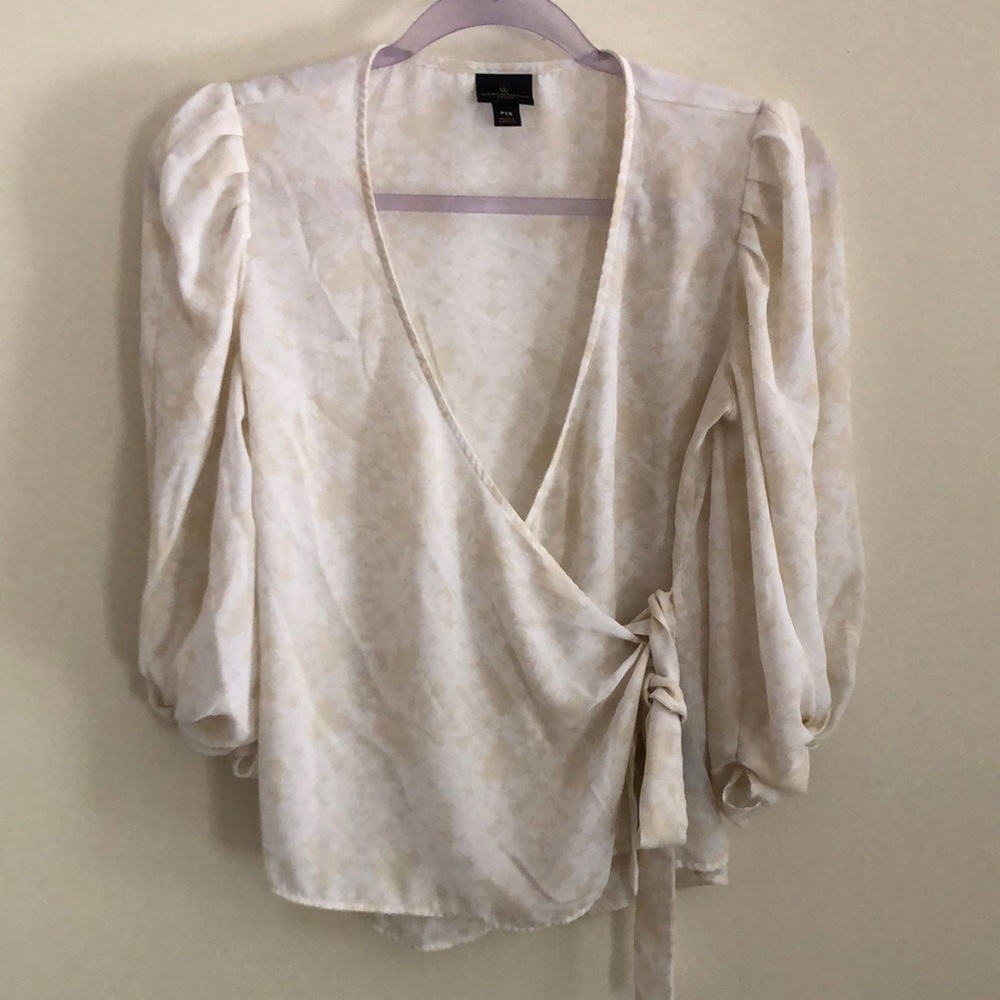 Worthington Cream Wrap Blouse